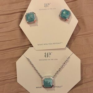 Silver Earrings with light blue Accents